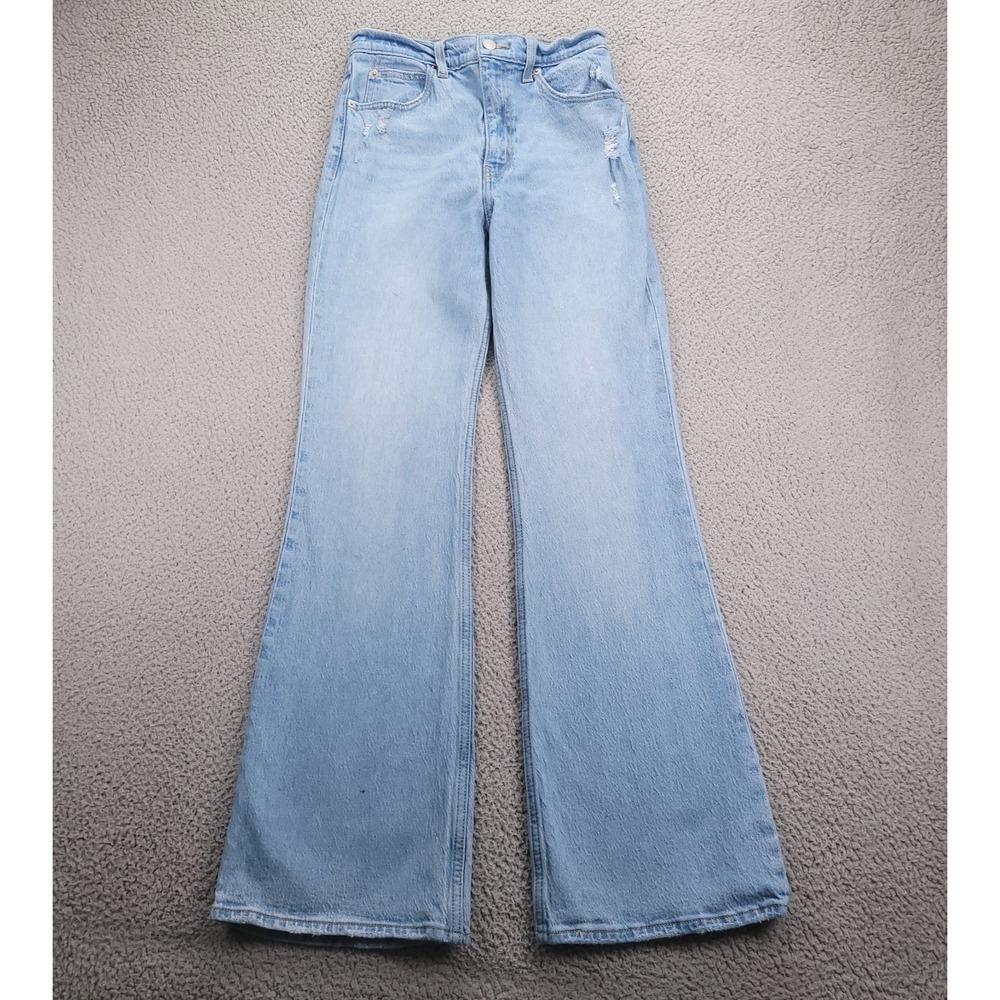 LEVIS Jeans Womens Size 26 70's High Flare Button Fly Premium "E" Denim 26x31‎